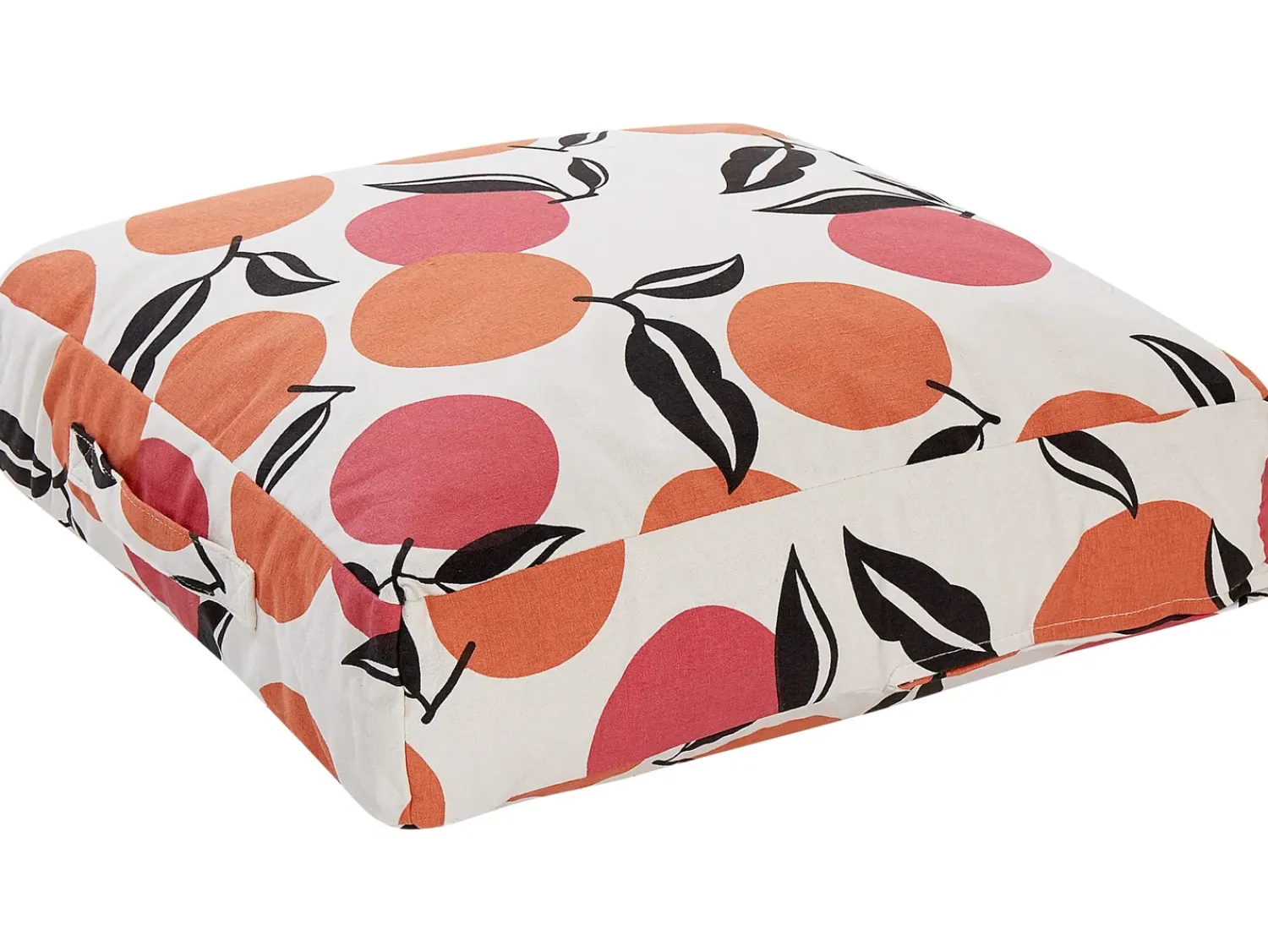 Outlet Beliani Pouf MELLAL Cotone Multicolore Arancione Bianco Nero Rosso Multicolore