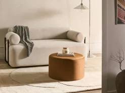 Hot Beliani Pouf MILLEN Velluto dorato Marrone