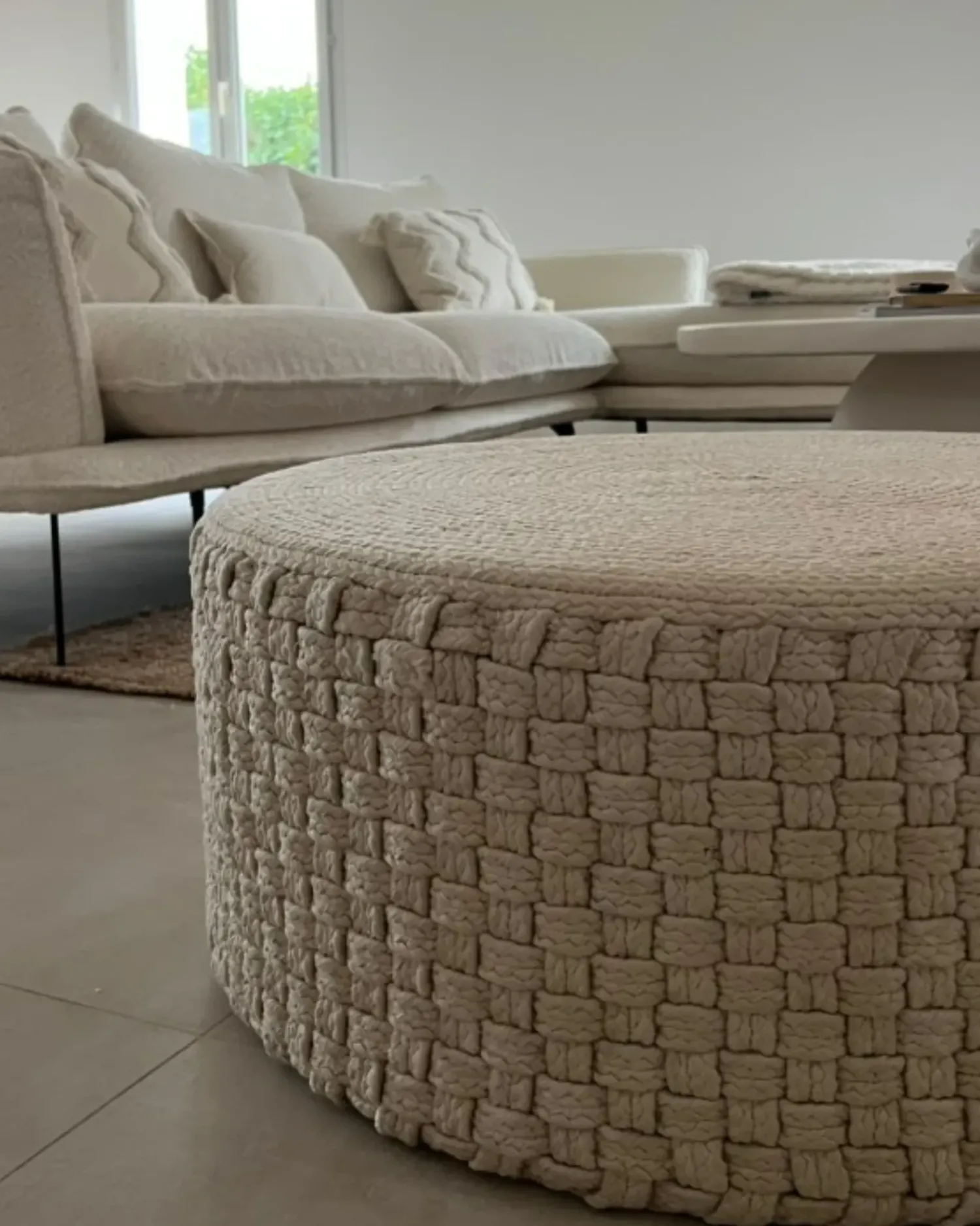 Discount Beliani Pouf MITHI chiaro Beige