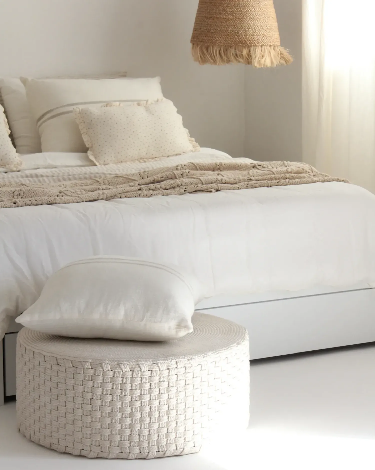 Discount Beliani Pouf MITHI chiaro Beige
