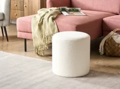 Outlet Beliani Pouf MOAB Bouclé Bianco