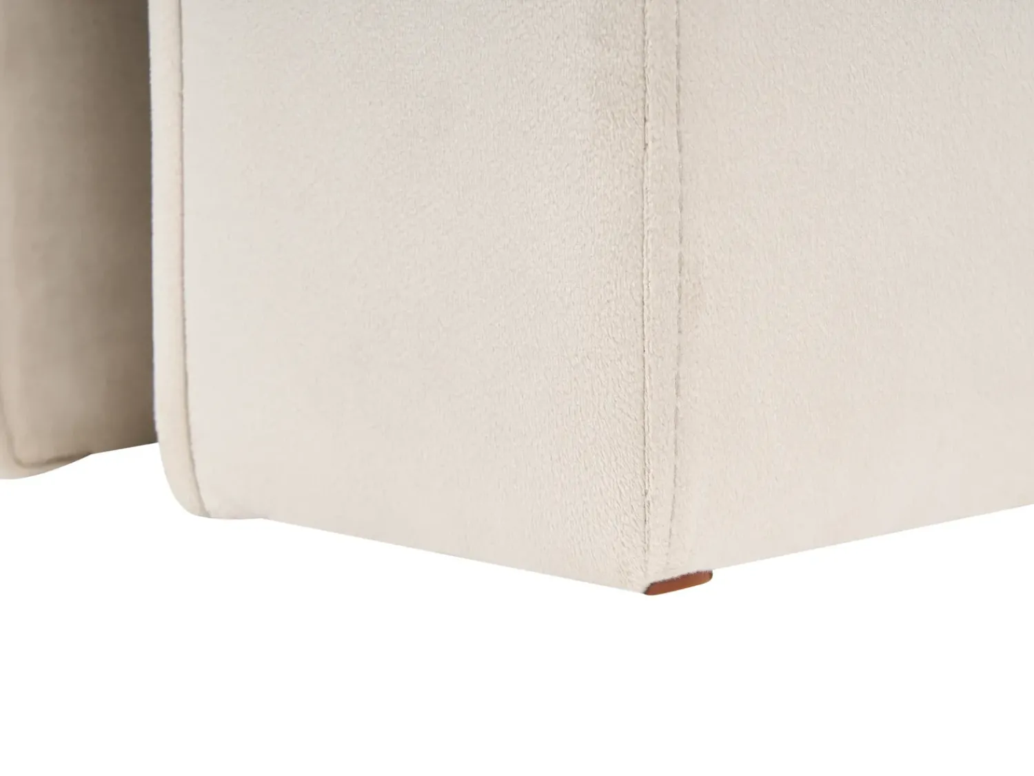 New Beliani Pouf MODOC Velluto Beige