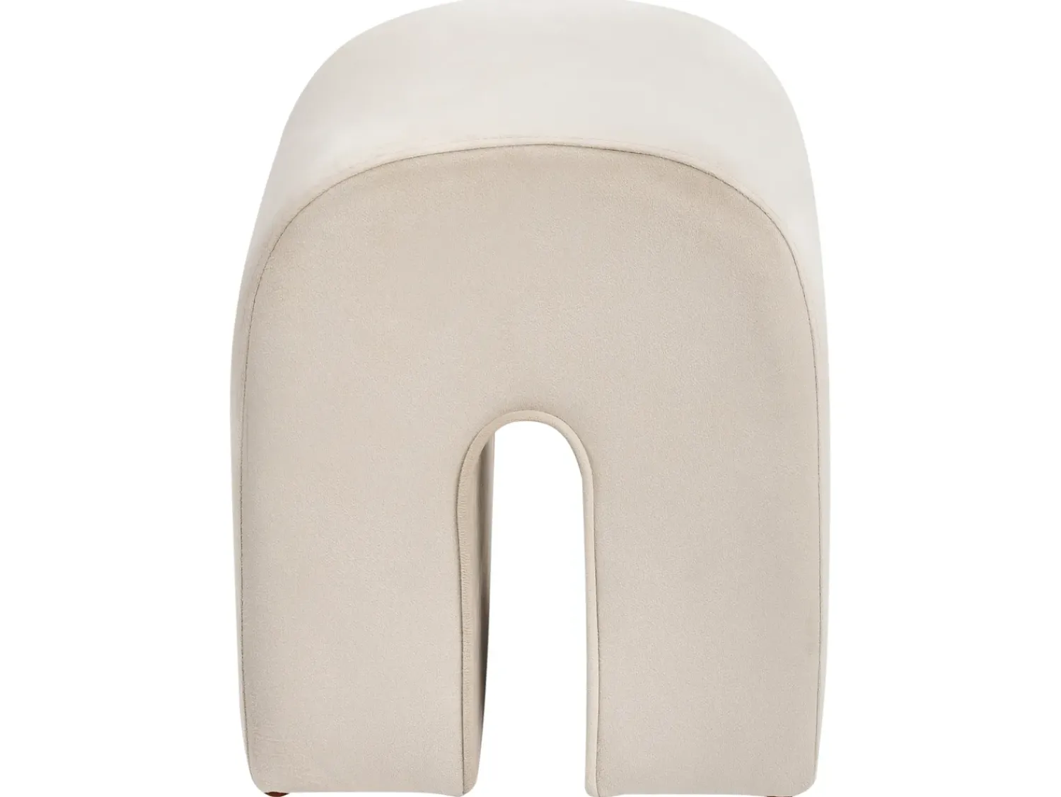 New Beliani Pouf MODOC Velluto Beige