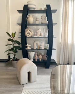 New Beliani Pouf MODOC Velluto Beige