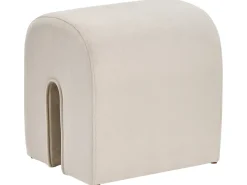 New Beliani Pouf MODOC Velluto Beige