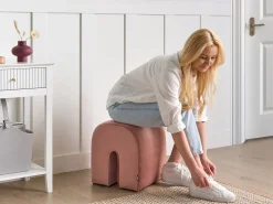 Sale Beliani Pouf MODOC Velluto Rosa