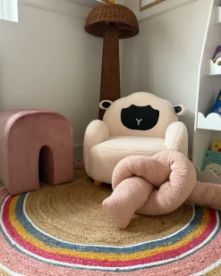 Sale Beliani Pouf MODOC Velluto Rosa