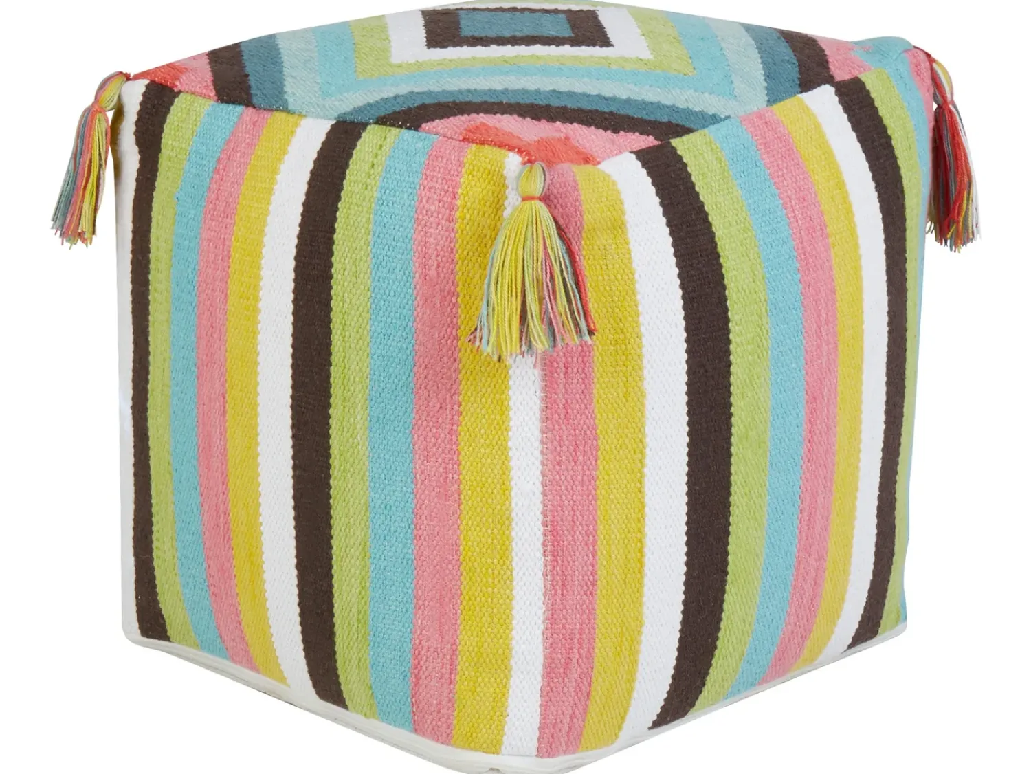 Hot Beliani Pouf MONEASA Cotone Multicolore