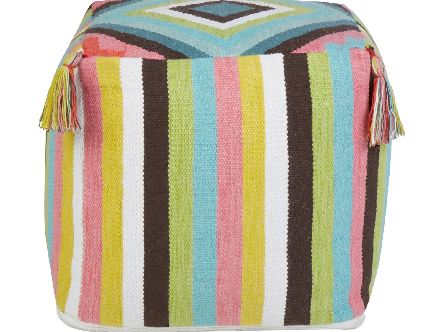 Hot Beliani Pouf MONEASA Cotone Multicolore