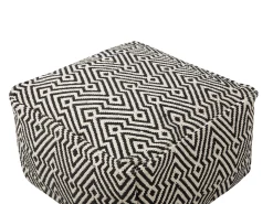 Outlet Beliani Pouf MUKKI Cotone Nero/Bianco Bianco Nero