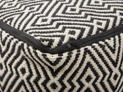 Outlet Beliani Pouf MUKKI Cotone Nero/Bianco Bianco Nero