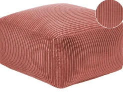 Discount Beliani Pouf MUKKI Cotone chiaro Rosso