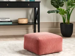 Discount Beliani Pouf MUKKI Cotone chiaro Rosso