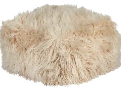 Outlet Beliani Pouf MUKKI Finta pelliccia Beige
