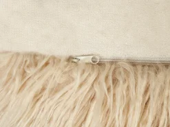Outlet Beliani Pouf MUKKI Finta pelliccia Beige