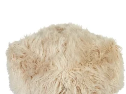 Outlet Beliani Pouf MUKKI Finta pelliccia Beige