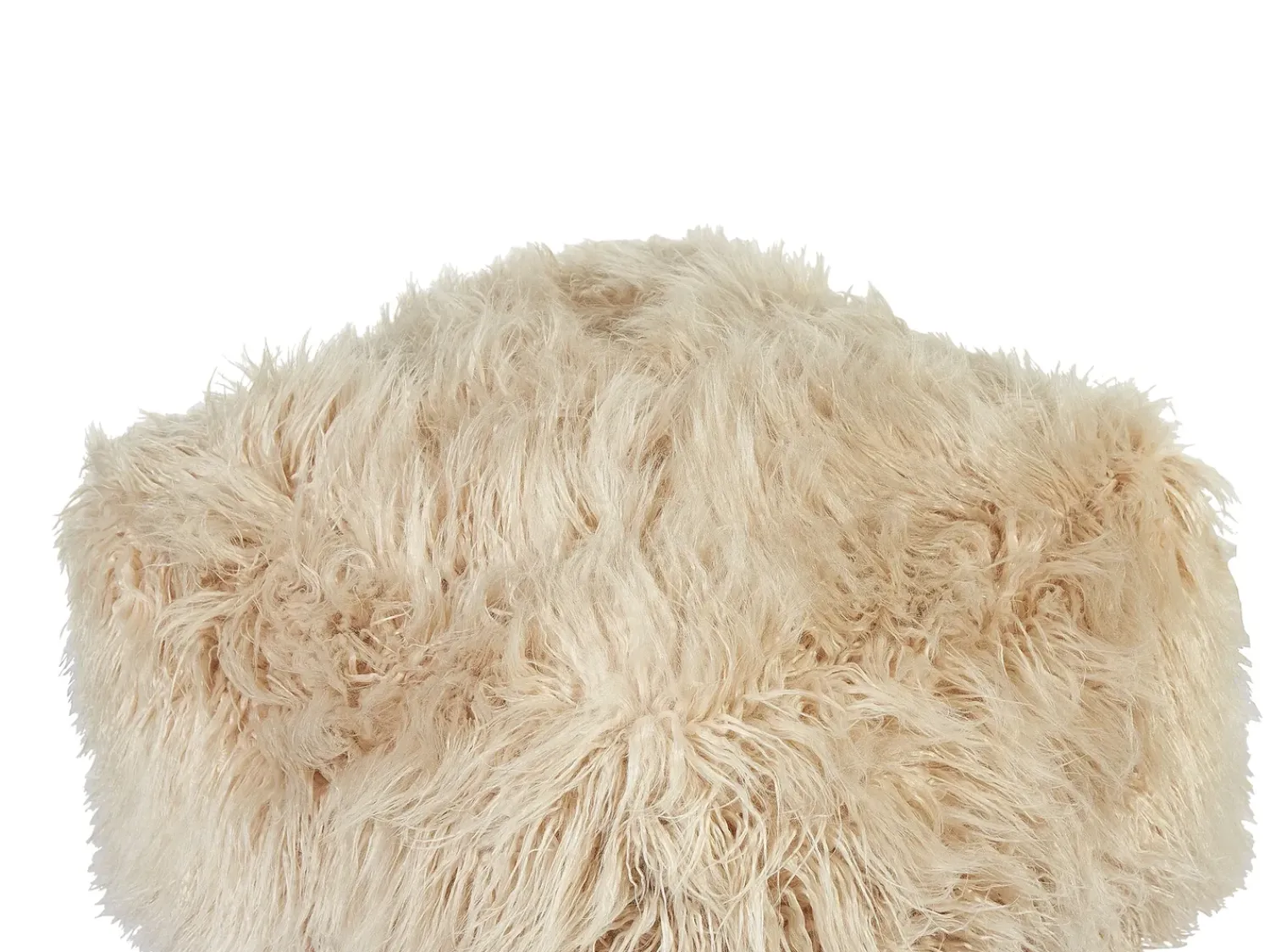 Outlet Beliani Pouf MUKKI Finta pelliccia Beige