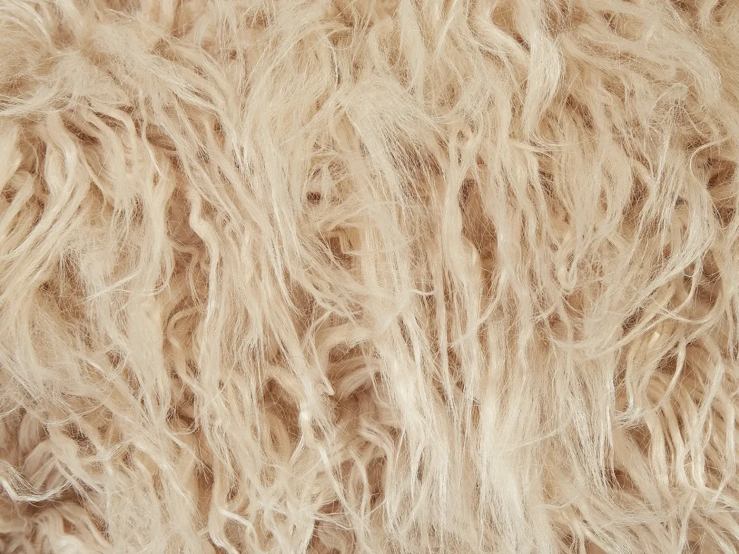 Outlet Beliani Pouf MUKKI Finta pelliccia Beige