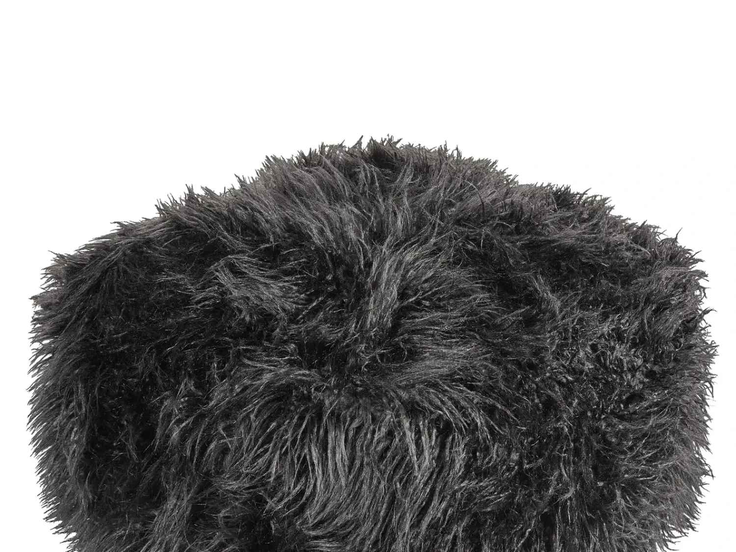 Best Beliani Pouf MUKKI Finta pelliccia Nero