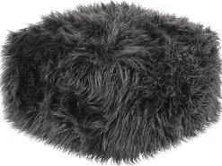 Best Beliani Pouf MUKKI Finta pelliccia Nero