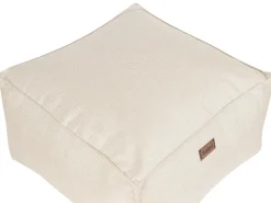 Hot Beliani Pouf MUKKI Tessuto sporco Bianco