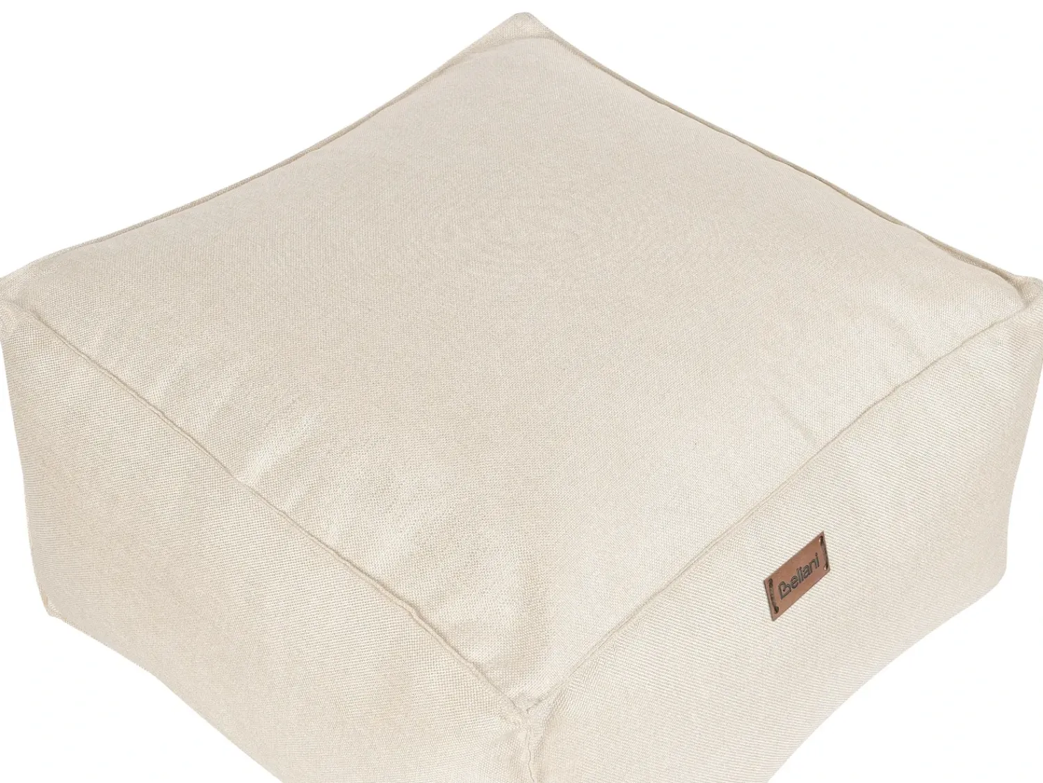 Hot Beliani Pouf MUKKI Tessuto sporco Bianco