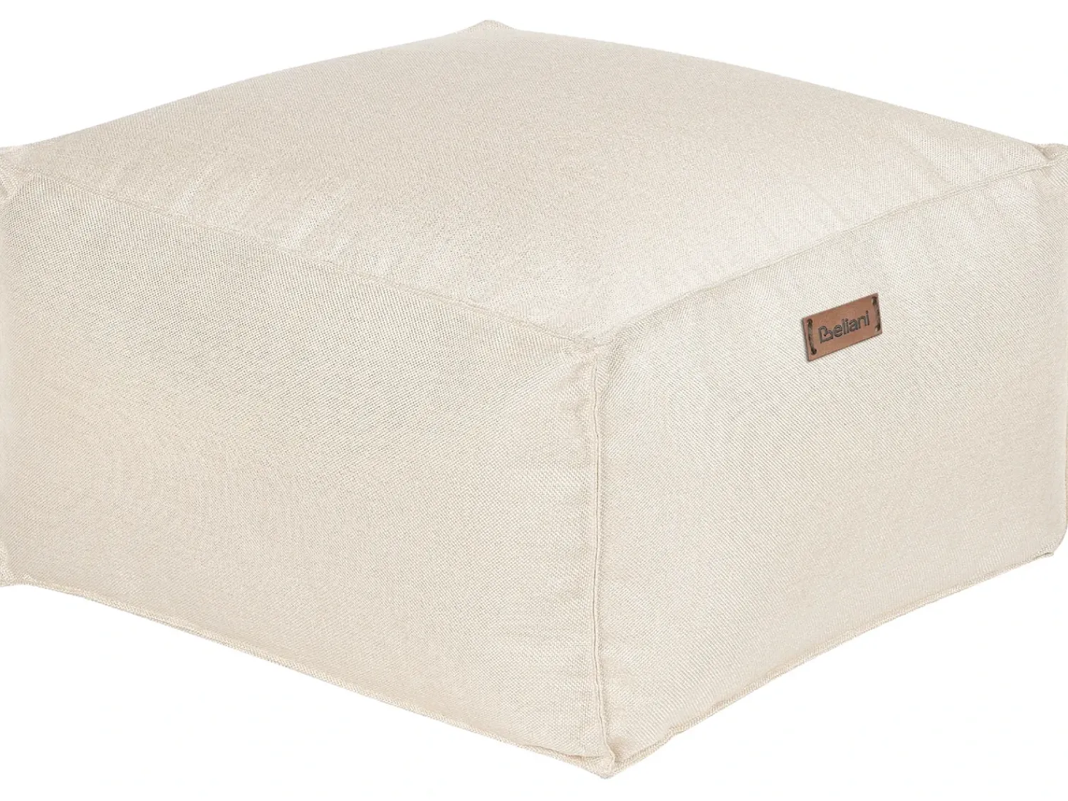 Hot Beliani Pouf MUKKI Tessuto sporco Bianco