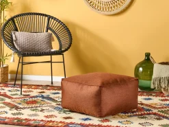 Beliani Pouf MUKKI Tessuto dorato Marrone