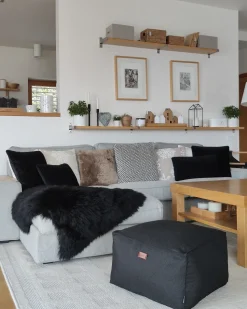New Beliani Pouf MUKKI Tessuto Nero