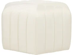 Discount Beliani Pouf MURIETTA Velluto sporco Bianco