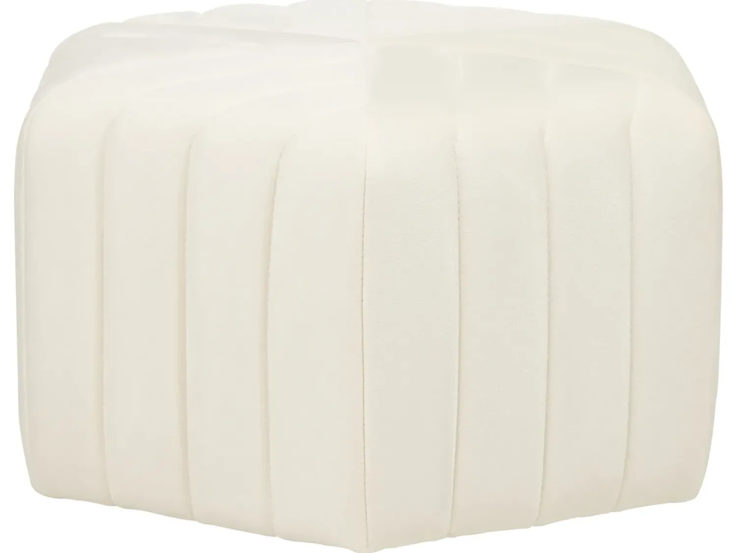 Discount Beliani Pouf MURIETTA Velluto sporco Bianco