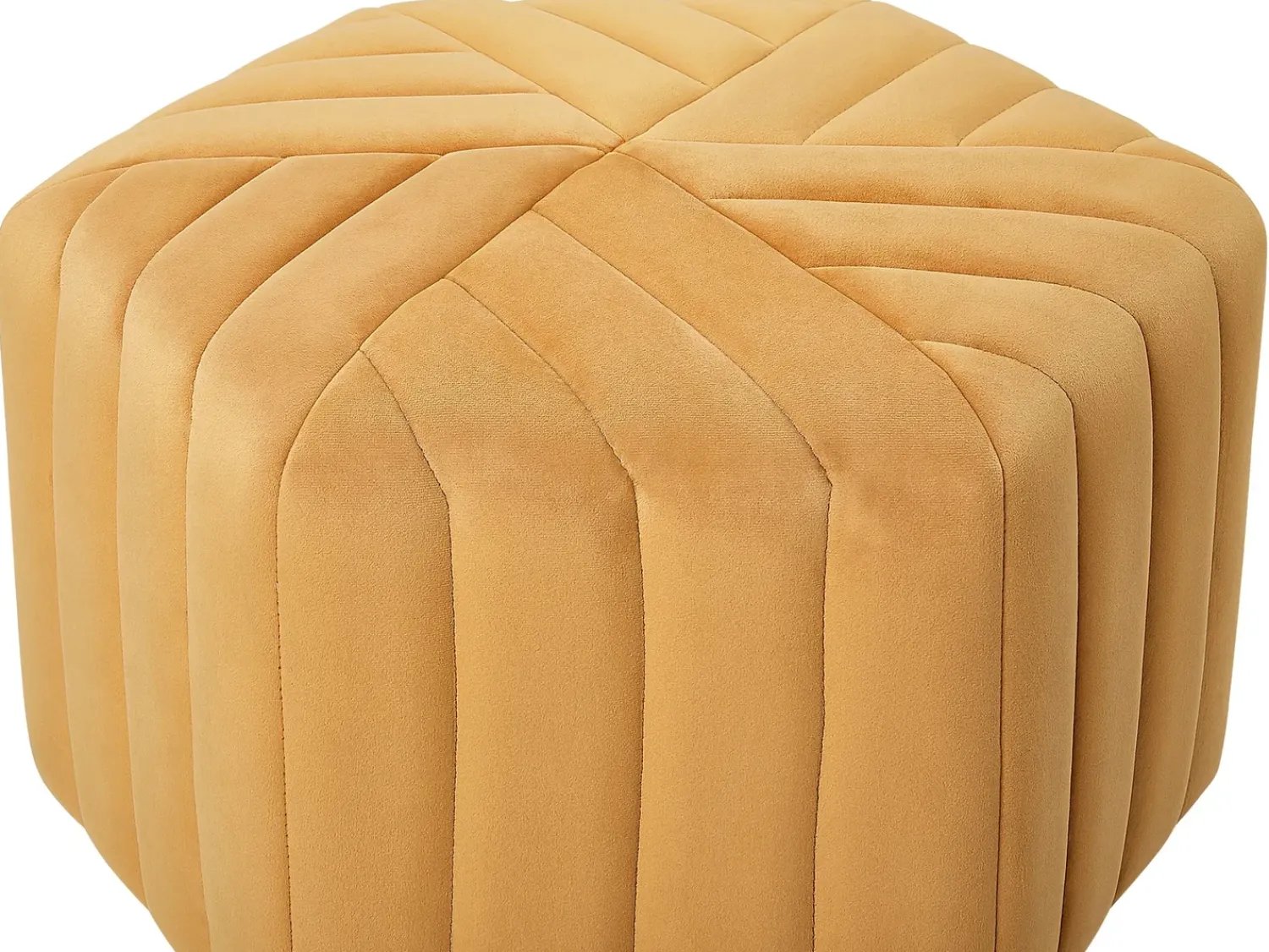 Hot Beliani Pouf MURIETTA Velluto Senape Giallo