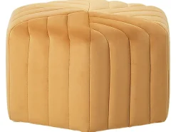 Hot Beliani Pouf MURIETTA Velluto Senape Giallo