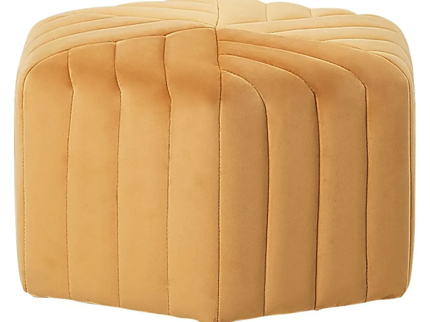 Hot Beliani Pouf MURIETTA Velluto Senape Giallo