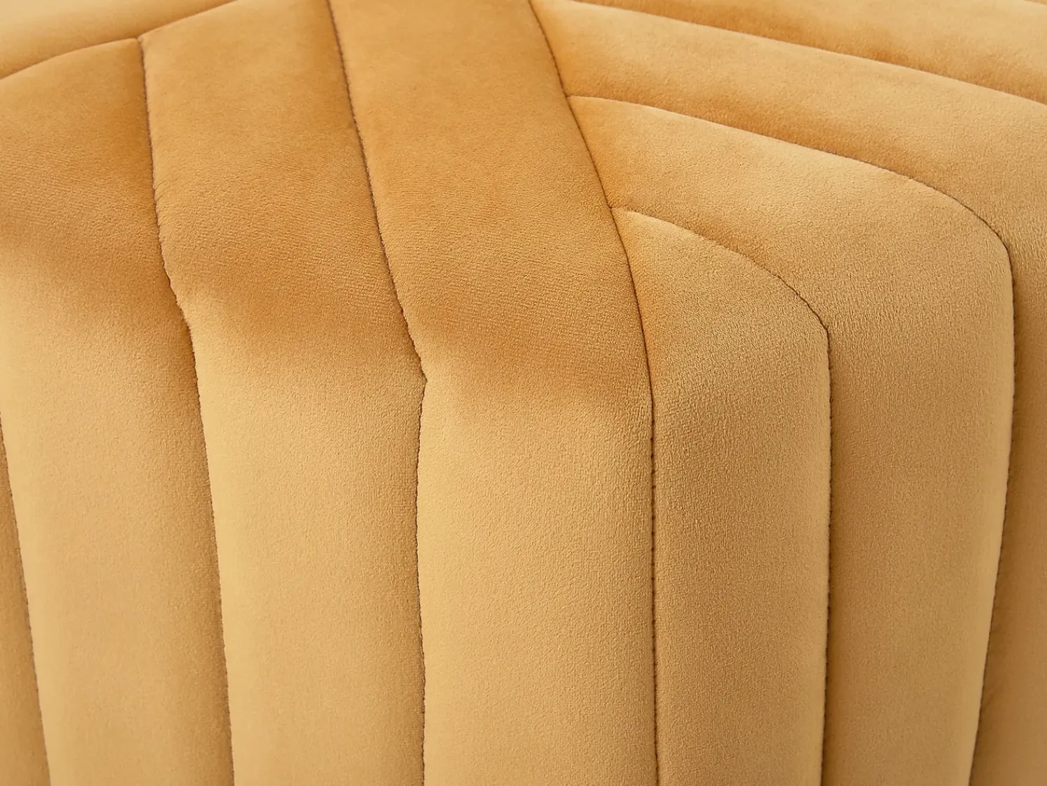 Hot Beliani Pouf MURIETTA Velluto Senape Giallo
