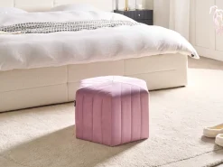 Discount Beliani Pouf MURIETTA Velluto chiaro Viola