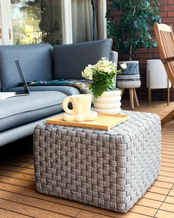 Discount Beliani Pouf NALLI Materiale sintetico Grigio