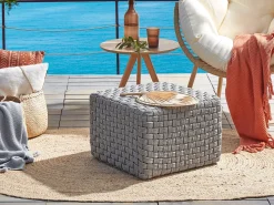 Discount Beliani Pouf NALLI Materiale sintetico Grigio