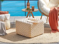 Best Beliani Pouf NALLI Materiale sintetico chiaro Beige