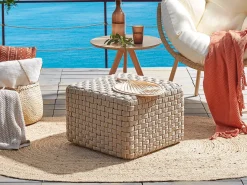 Discount Beliani Pouf NALLI Materiale sintetico Tortora Beige