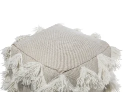 Hot Beliani Pouf NASHIK Cotone Beige Bianco Beige Oro