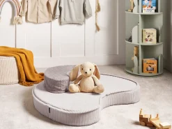 Beliani Pouf NILI Velluto Beige chiaro Beige Marrone