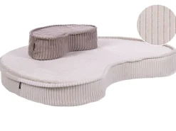 Beliani Pouf NILI Velluto Beige chiaro Beige Marrone