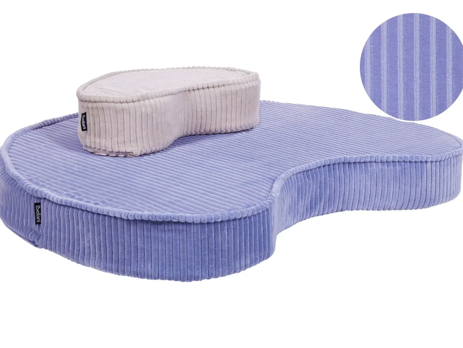 Discount Beliani Pouf NILI Velluto Viola chiaro Beige Viola