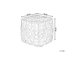 Outlet Beliani Pouf ORAI Lana Nero/Bianco Bianco Nero