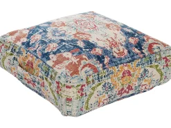 Beliani Pouf OUED Cotone Multicolore Blu Rosso Verde Multicolore