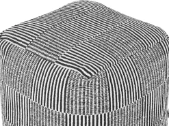 Sale Beliani Pouf PANDRAN Cotone Nero/Bianco Bianco Nero