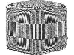 Sale Beliani Pouf PANDRAN Cotone Nero/Bianco Bianco Nero