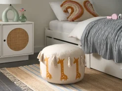 Clearance Beliani Pouf per bambini KARTEE Cotone Beige Beige Giallo
