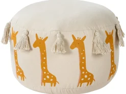 Clearance Beliani Pouf per bambini KARTEE Cotone Beige Beige Giallo